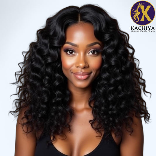 Loose Curly Raw Human Hair Wig – Soft, Defined Curls