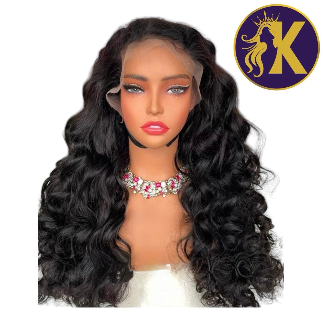 Loose Curly Raw Human Hair Wig – Soft, Defined Curls