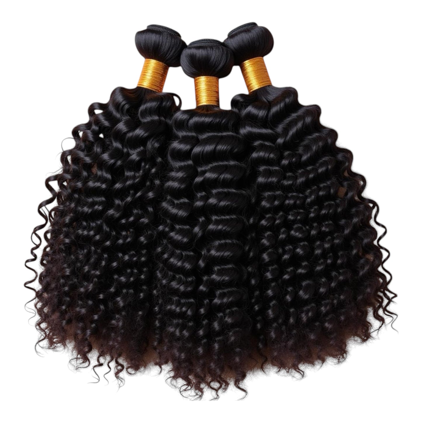 3 Bundles Kinky Curly Raw Hair – Voluminous, Natural Texture