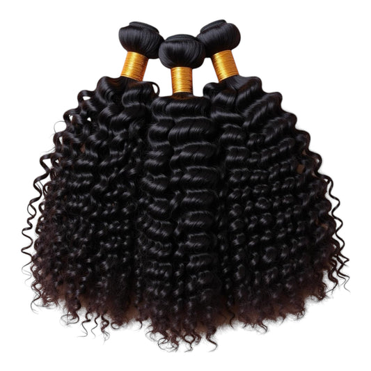 3 Bundles Kinky Curly Raw Hair – Voluminous, Natural Texture